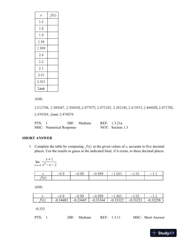 Essential Calculus: Early Transcendentals 2nd Edition Test Bank - Page 15 preview image