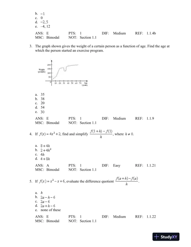 Essential Calculus: Early Transcendentals 2nd Edition Test Bank - Page 3 preview image