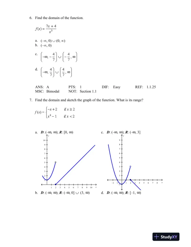 Essential Calculus: Early Transcendentals 2nd Edition Test Bank - Page 4 preview image