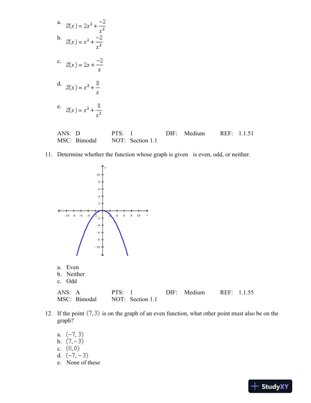 Essential Calculus: Early Transcendentals 2nd Edition Test Bank - Page 6 preview image