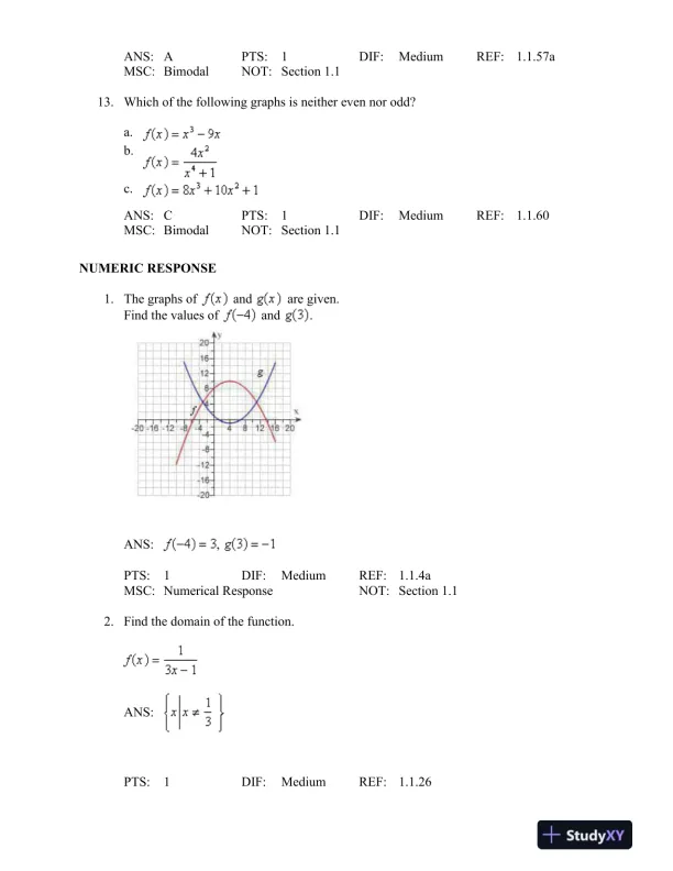 Essential Calculus: Early Transcendentals 2nd Edition Test Bank - Page 7 preview image