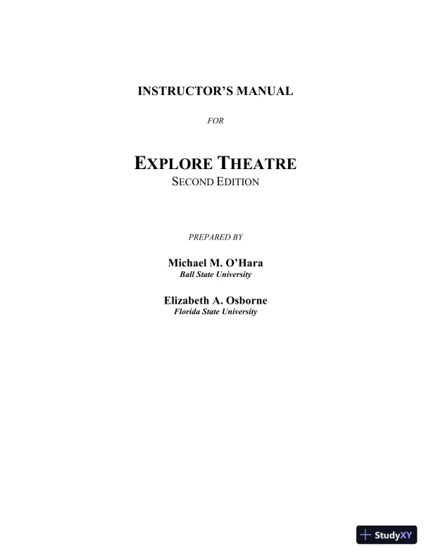 Test Bank for Revel for Explore Theatre: A Backstage Pass, 2nd Edition - Page 1 preview image