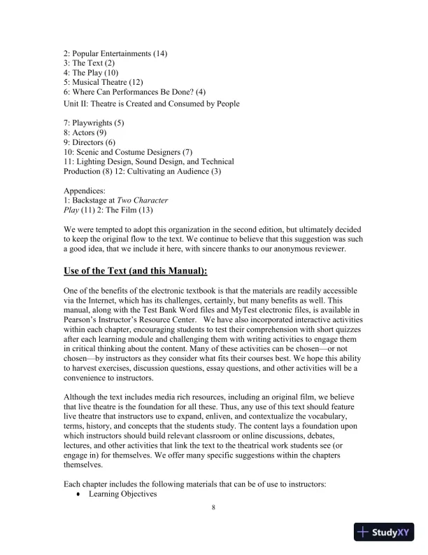 Test Bank for Revel for Explore Theatre: A Backstage Pass, 2nd Edition - Page 8 preview image