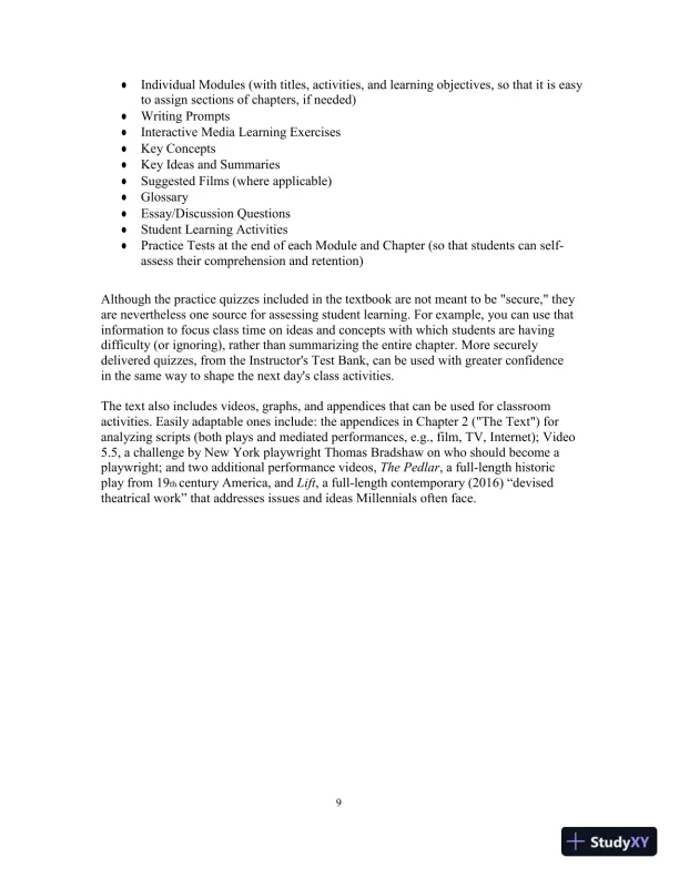 Test Bank for Revel for Explore Theatre: A Backstage Pass, 2nd Edition - Page 9 preview image
