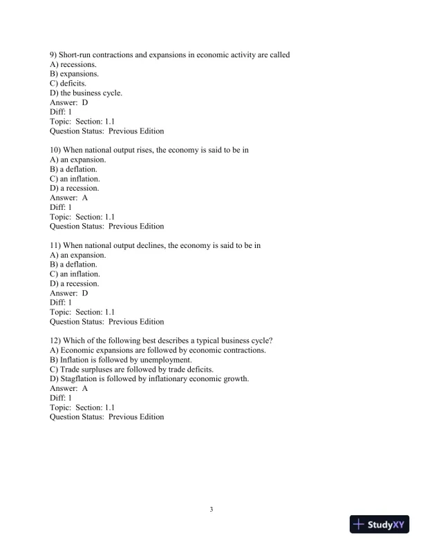 Test Bank for Macroeconomics, 10th Edition - Page 4 preview image