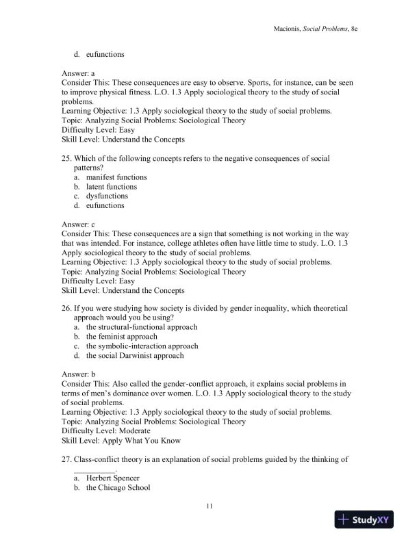 Test Bank for Social Problems, 8th Edition - Page 14 preview image