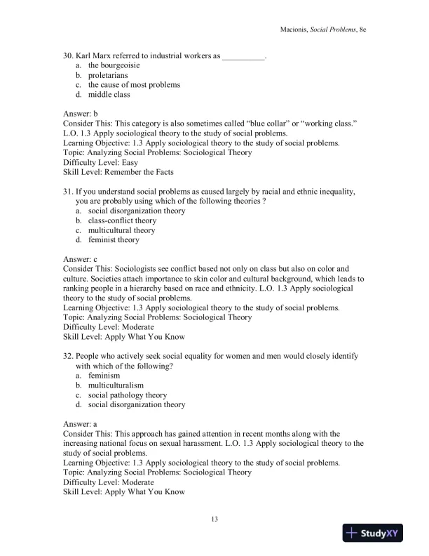 Test Bank for Social Problems, 8th Edition - Page 16 preview image