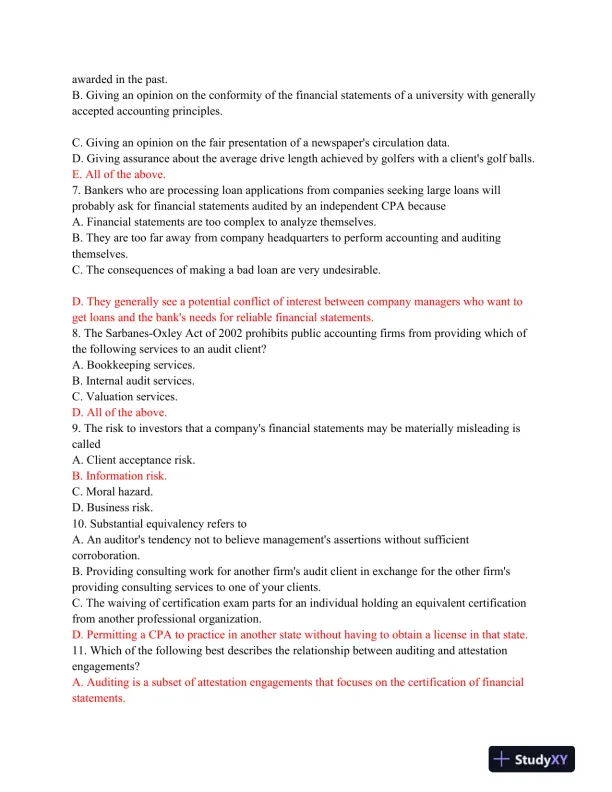 ACC504 Mid-Term Review: Advanced Auditing Concepts and Application - Page 3 preview image