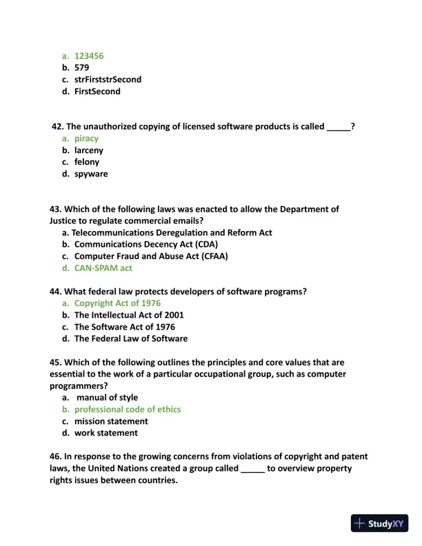 NOCTI Exam Study Guide with Answers (162 Solved Questions) - Page 10 preview image