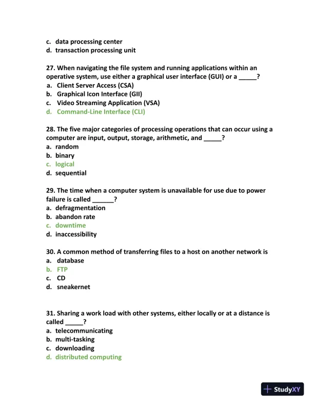 NOCTI Exam Study Guide with Answers (162 Solved Questions) - Page 7 preview image