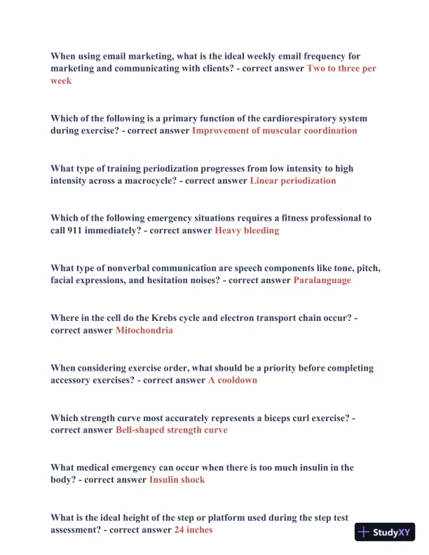 2023-2024 ISSA Final Real Exam Test Bank with Answers (177 Solved Questions) - Page 11 preview image
