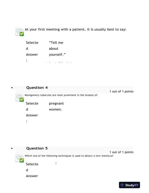2021-2022 NURS6512 Nursing Diagnosis Final Exam With Answers (100 Solved Questions) - Page 3 preview image
