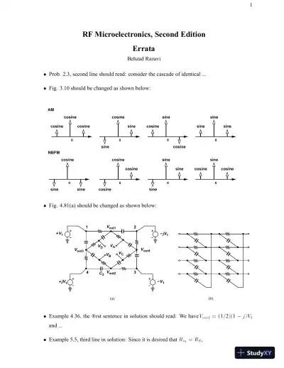 Solution Manual For Rf Microelectronics, 2nd Edition - Page 1 preview image