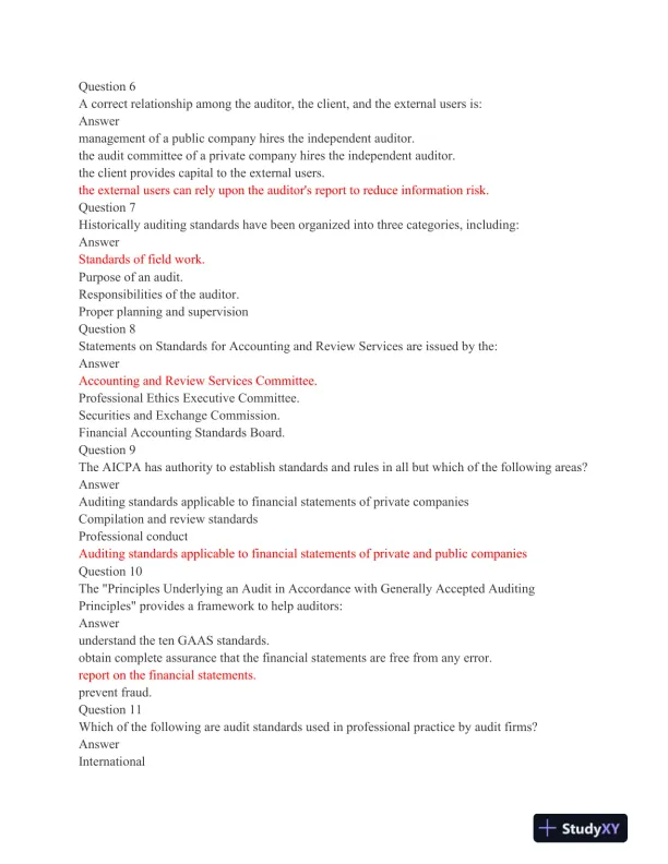 ACC 403 Midterm Exam: Auditing and Assurance Services - Page 3 preview image