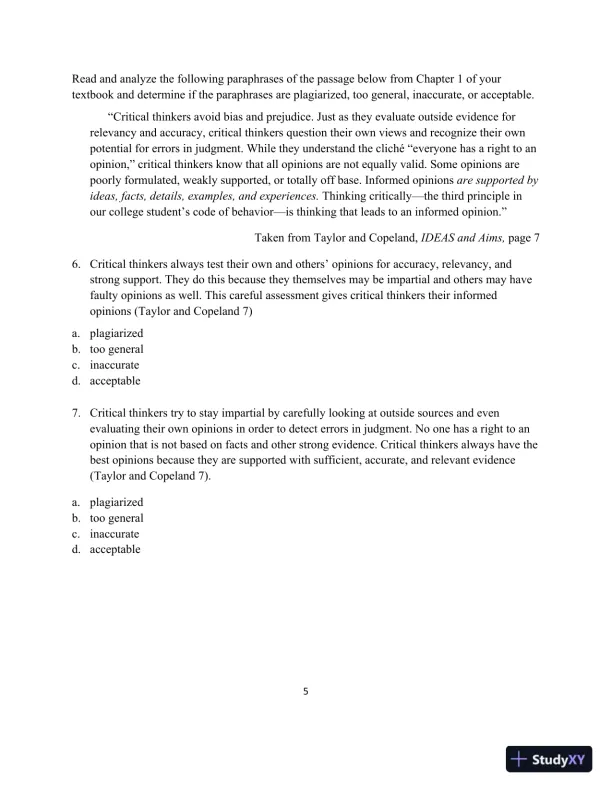 IDEAS & Aims For College Writing, MLA Update Test Bank - Page 9 preview image