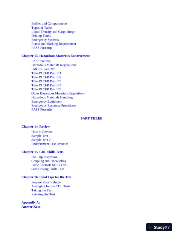 CDL: Commercial Driver's License Truck Driver's Test, 5th Edition (2023) - Page 10 preview image