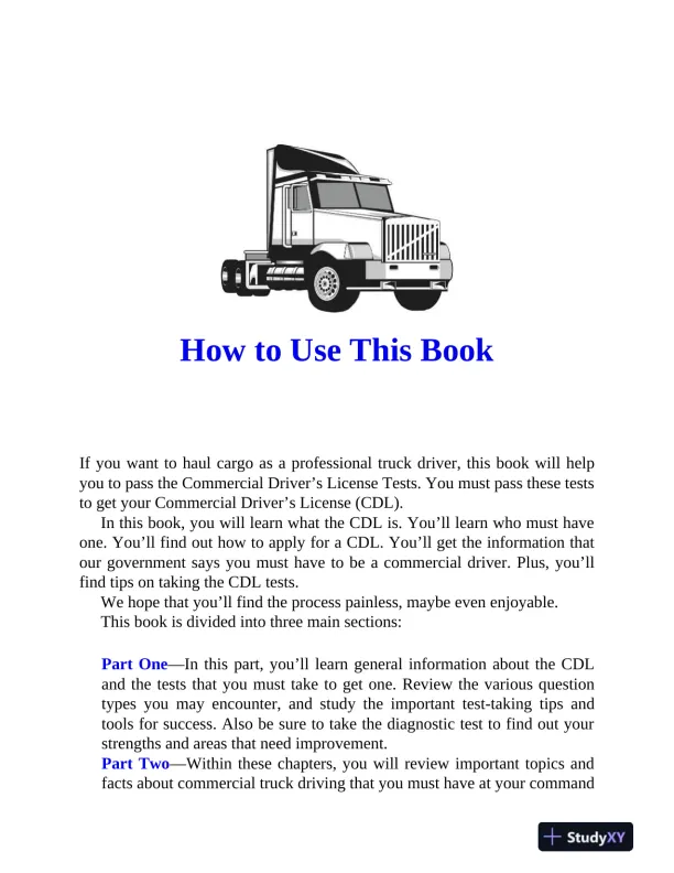 CDL: Commercial Driver's License Truck Driver's Test, 5th Edition (2023) - Page 12 preview image