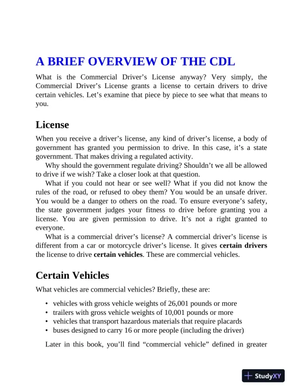 CDL: Commercial Driver's License Truck Driver's Test, 5th Edition (2023) - Page 14 preview image