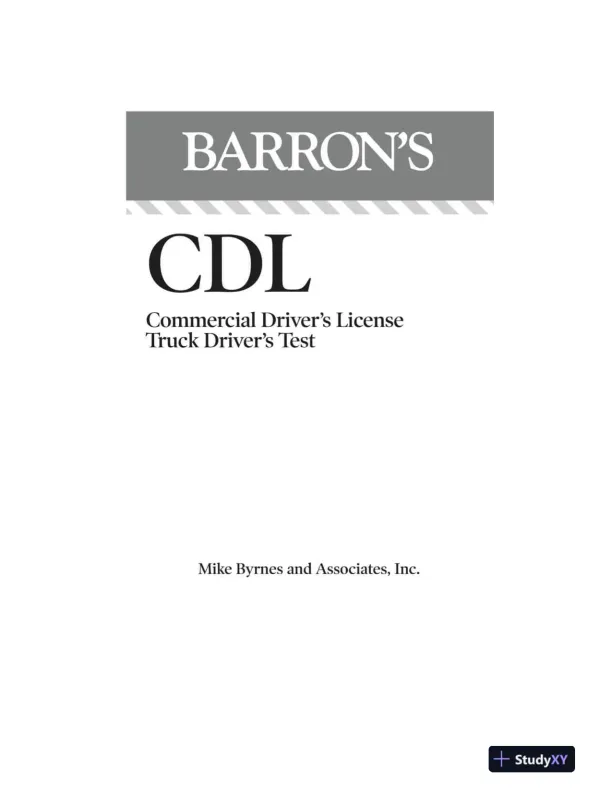CDL: Commercial Driver's License Truck Driver's Test, 5th Edition (2023) - Page 3 preview image