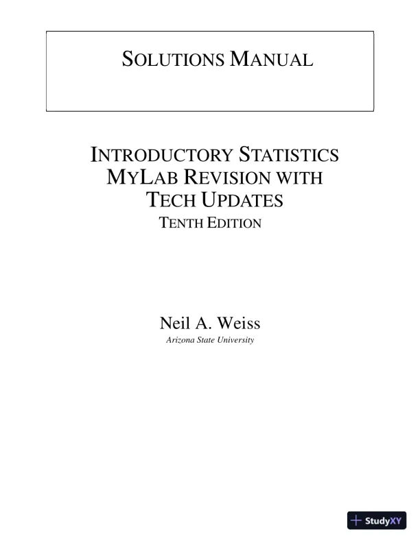 Solution Manual for Introductory Statistics, 10th Edition - Page 1 preview image