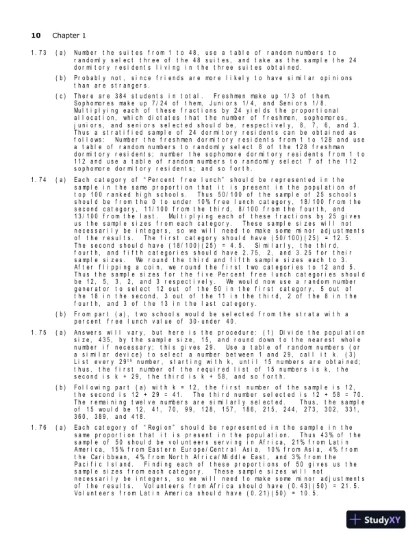 Solution Manual for Introductory Statistics, 10th Edition - Page 13 preview image