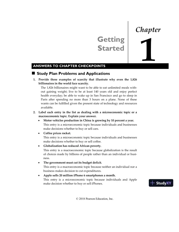 Solution Manual for Essential Foundations of Economics, Global Edition, 7th Edition - Page 1 preview image