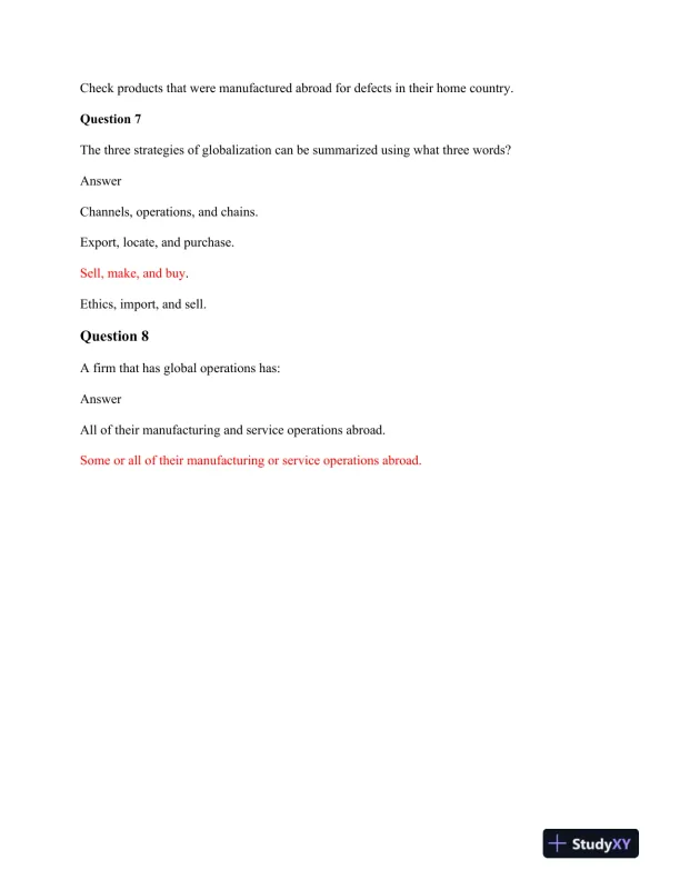 BUS 475 Globalization, Corporate Social Responsibility, and International Business Practices: A Comprehensive Quiz - Page 4 preview image