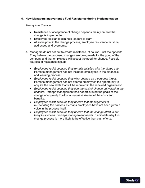 Solution Manual for Implementing Organizational Change: Theory Into Practice, 3rd Edition - Page 8 preview image