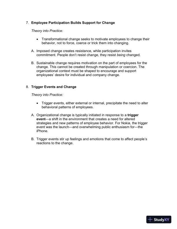 Solution Manual for Implementing Organizational Change: Theory Into Practice, 3rd Edition - Page 9 preview image