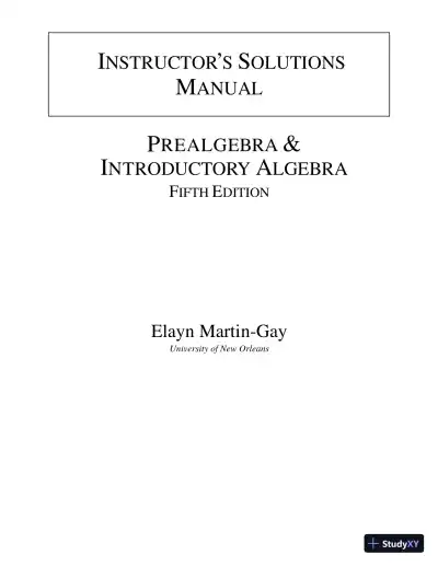 Solution Manual for Prealgebra and Introductory Algebra, 5th Edition - Page 1 preview image