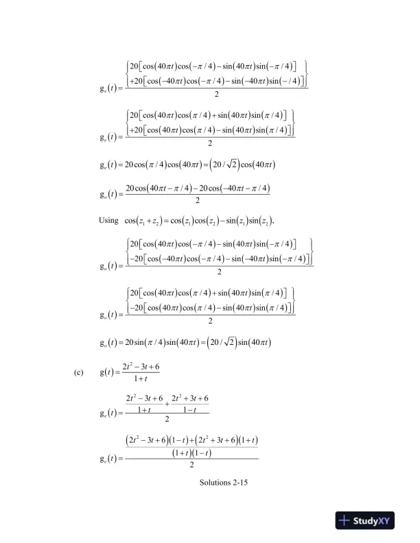 Solution Manual for Signals and Systems, 3rd Edition - Page 16 preview image