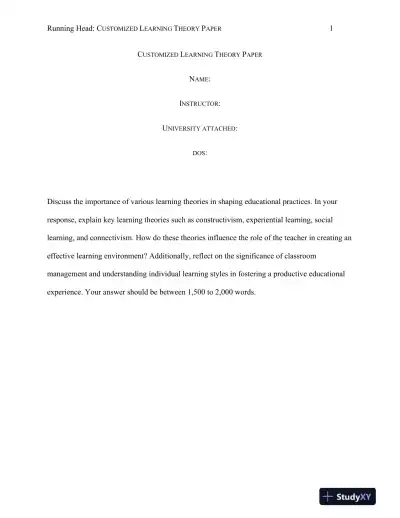 Exploring the Impact of Learning Theories on Educational Practices and Teacher Effectiveness - Page 1 preview image