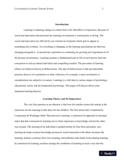 Exploring the Impact of Learning Theories on Educational Practices and Teacher Effectiveness - Page 3 preview image