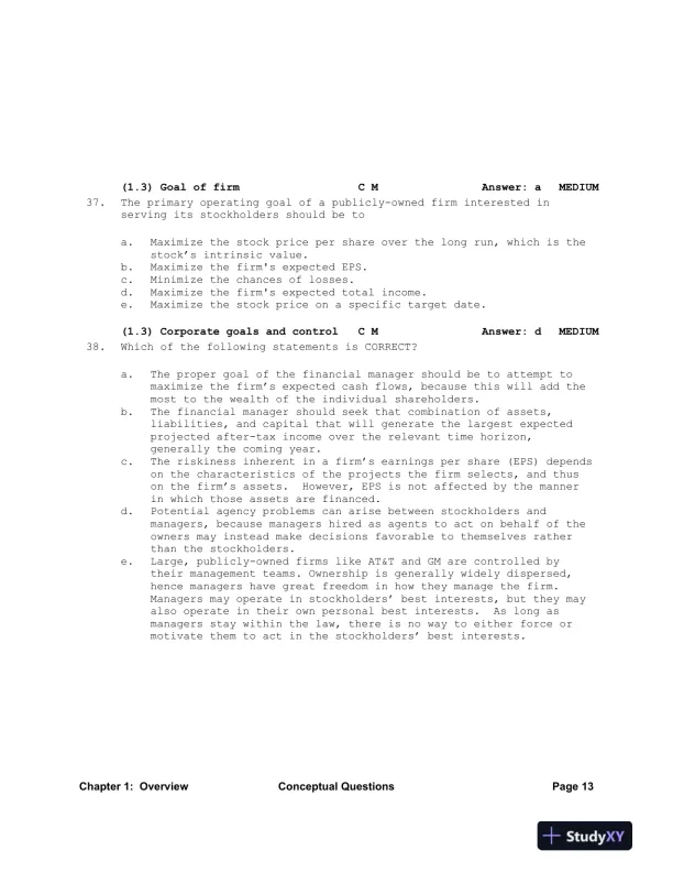 Financial Management: Theory And Practice, 2nd Edition Test Bank - Page 14 preview image