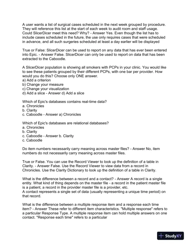 COG170 Cogito Epic Training Fundamentals Practice Exam with Answers (220 Solved Questions) - Page 5 preview image