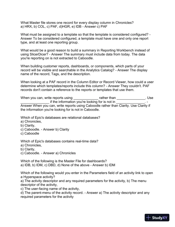 COG170 Cogito Epic Training Fundamentals Practice Exam with Answers (220 Solved Questions) - Page 8 preview image