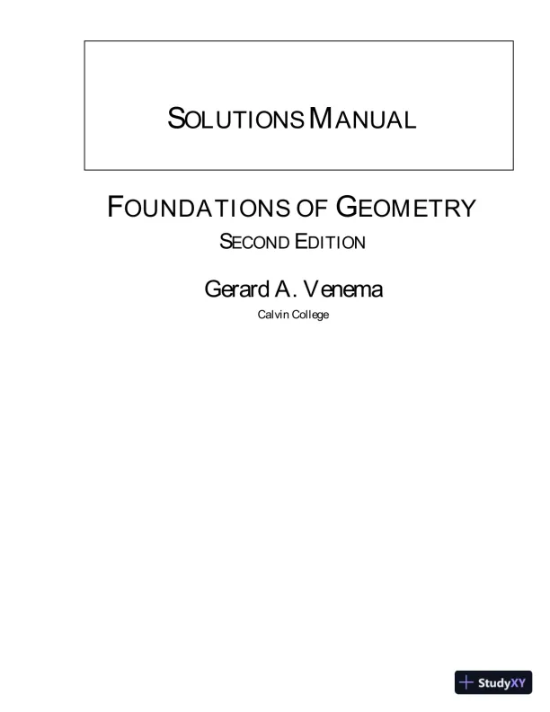 Solution Manual for Foundations of Geometry, 2nd Edition - Page 1 preview image