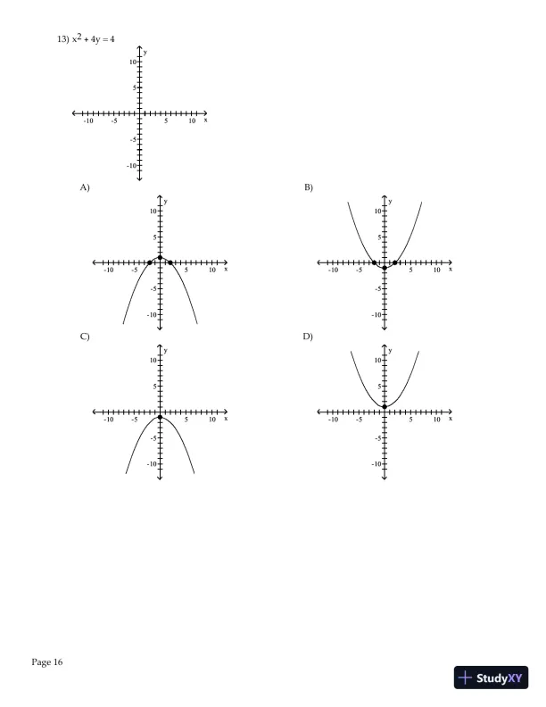 Test Bank for Algebra and Trigonometry Enhanced with Graphing Utilities , 7th Edition - Page 17 preview image