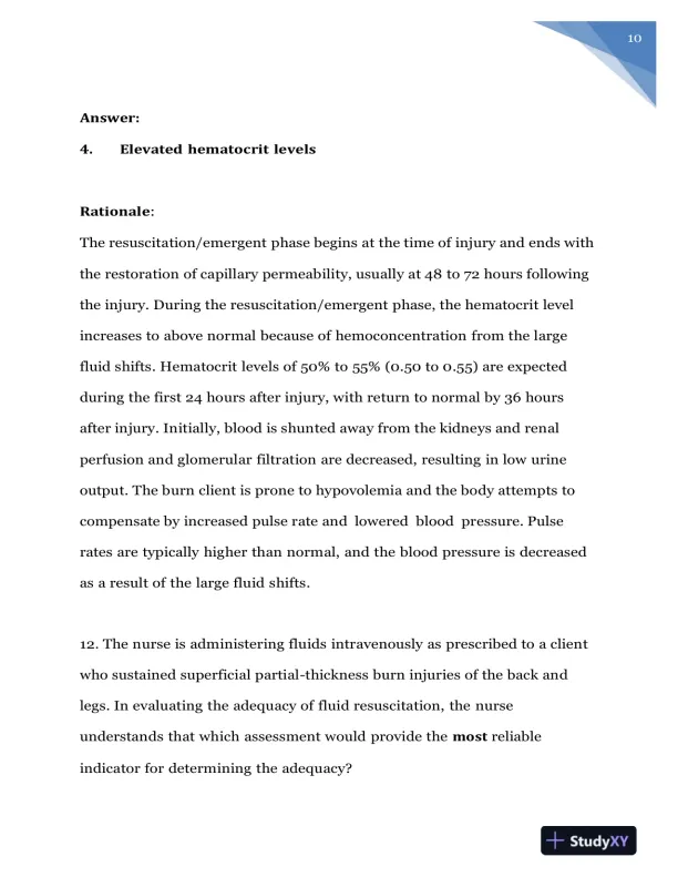 2020 NURS618 Saunders Medical Surgical Skin Integumentary Revised Question With Answers (115 Solved Questions) - Page 11 preview image