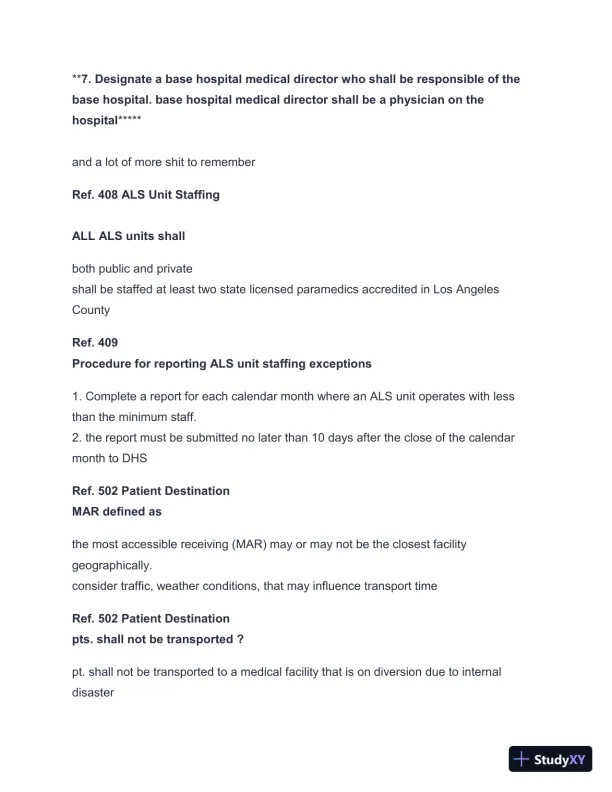 2024-2025 LA County Protocols Practice Exam with Answers (113 Solved Questions) - Page 3 preview image
