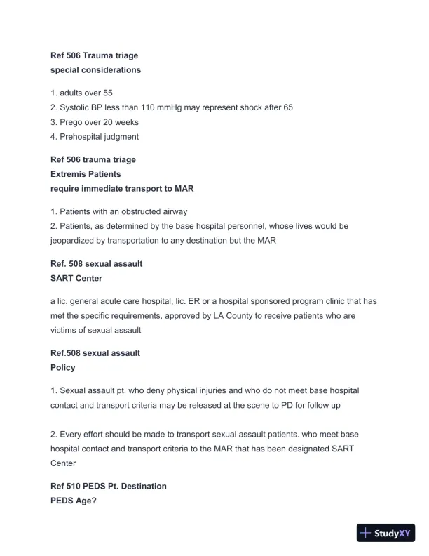 2024-2025 LA County Protocols Practice Exam with Answers (113 Solved Questions) - Page 8 preview image