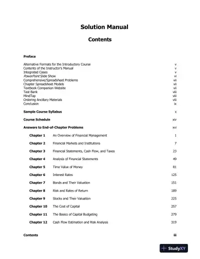 Solution Manual For Fundamentals of Financial Management, 15th Edition - Page 1 preview image