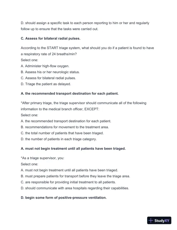 2024-2025 West Coast EMT Final Exam with Answers (258 Solved Questions) - Page 9 preview image