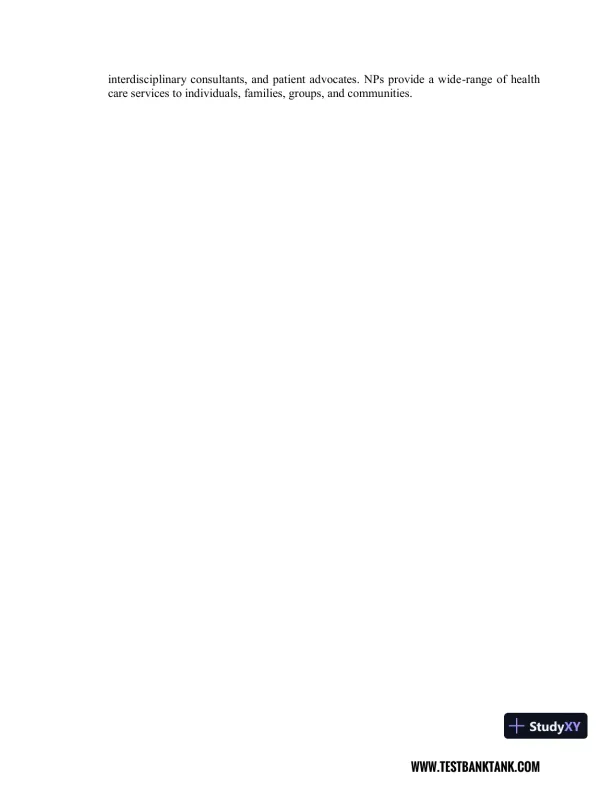 Nurse Practitioner's Business Practice and Legal Guide 6th Edition Test Bank - Page 5 preview image
