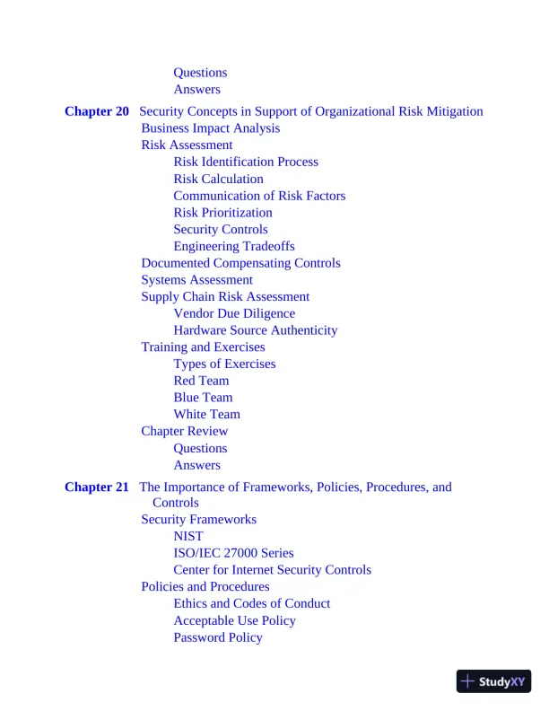 CompTIA CySA+ Cybersecurity Analyst Certification CS0-002 All-in-One Exam Guide (2021) - Page 31 preview image