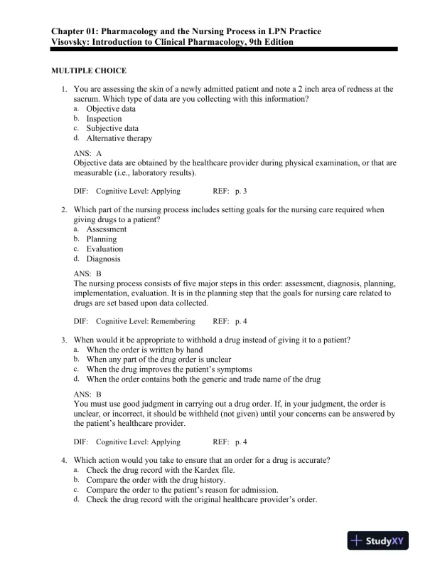 Introduction to Clinical Pharmacology 9th Edition Test Bank - Page 1 preview image