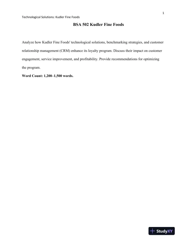 BSA 502 Kudler Fine Foods - Page 1 preview image