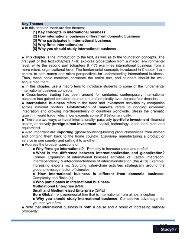 Solution Manual for International Business The New Realities, 5th Edition - Page 5 preview image
