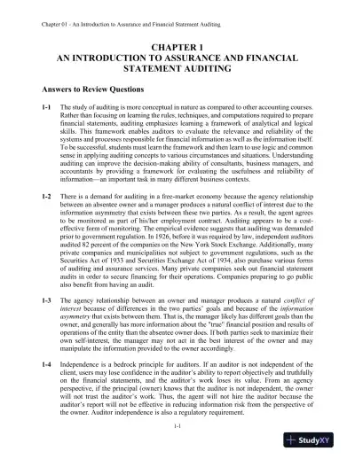 Solution Manual for Auditing and Assurance Services: A Systematic Approach, 11th Edition - Page 1 preview image