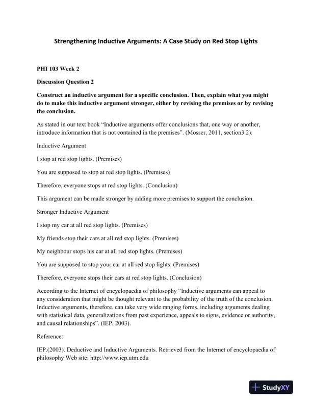 Strengthening Inductive Arguments: A Case Study on Red Stop Lights - Page 1 preview image